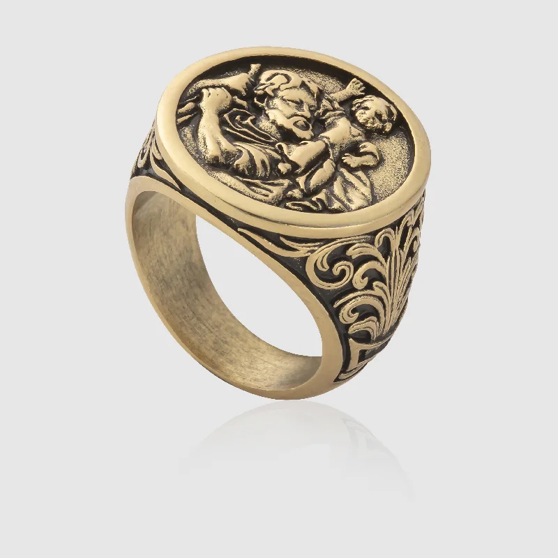 Top Men's Rings – Crafted for Every Style  St. Christopher Ring (Gold)