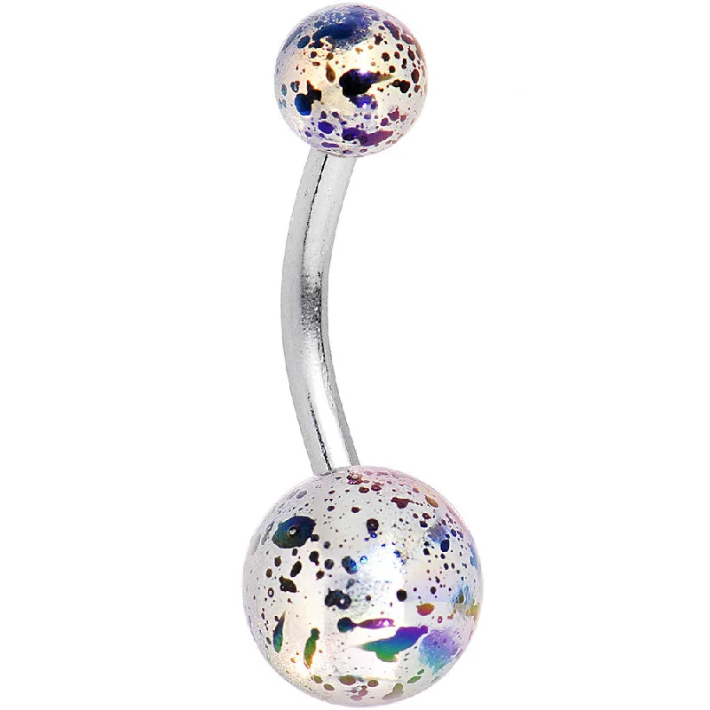 Trendy Belly Rings for Bold and Creative Fashion -Clear Acrylic Big Bottom Ball Color Splash Basic Belly Ring Trendy Belly Rings for Bold and Creative Fashion -Clear Acrylic Big Bottom Ball Color Splash Basic Belly Ring