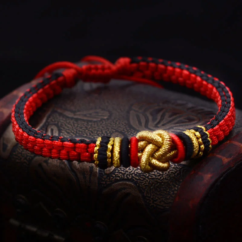 Classic Wedding Bangles for Women-Buddha Stones Colorful Rope True Love Knot Luck Handmade Bracelet