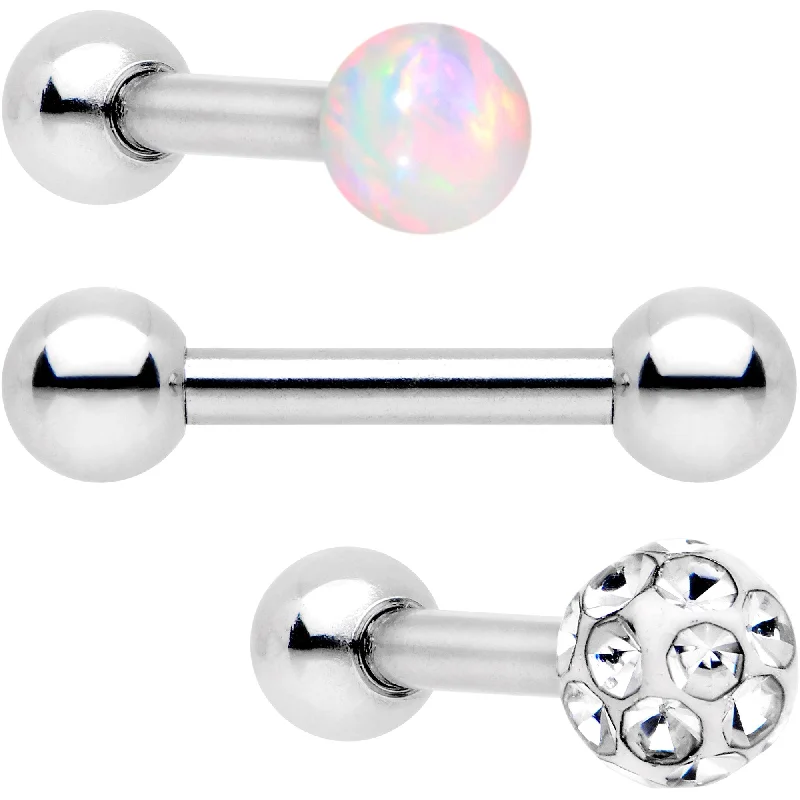 Women's Earrings – Elegant Designs for Every Personality--16 Gauge 1/4 Clear White Gem Ball Cartilage Tragus Earring 3 Pack Set Women's Earrings – Elegant Designs for Every Personality--16 Gauge 1/4 Clear White Gem Ball Cartilage Tragus Earring 3 Pack Set