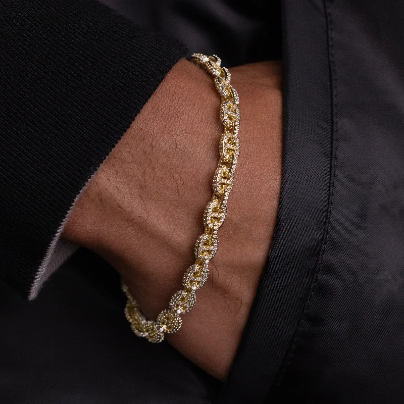 Fashionable Bracelets for Men with Multicolored Beads-Micro Valentina Bracelet in Yellow Gold