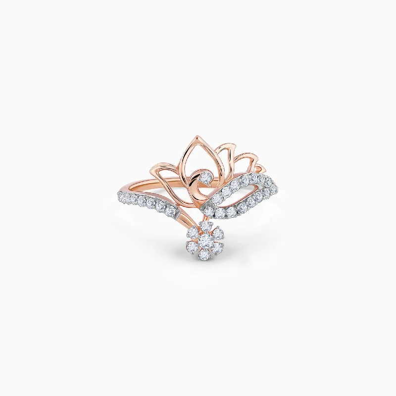 Chic Women's Rings for Fashion-Forward Looks-Rose Gold Enthralling Diamond Ring