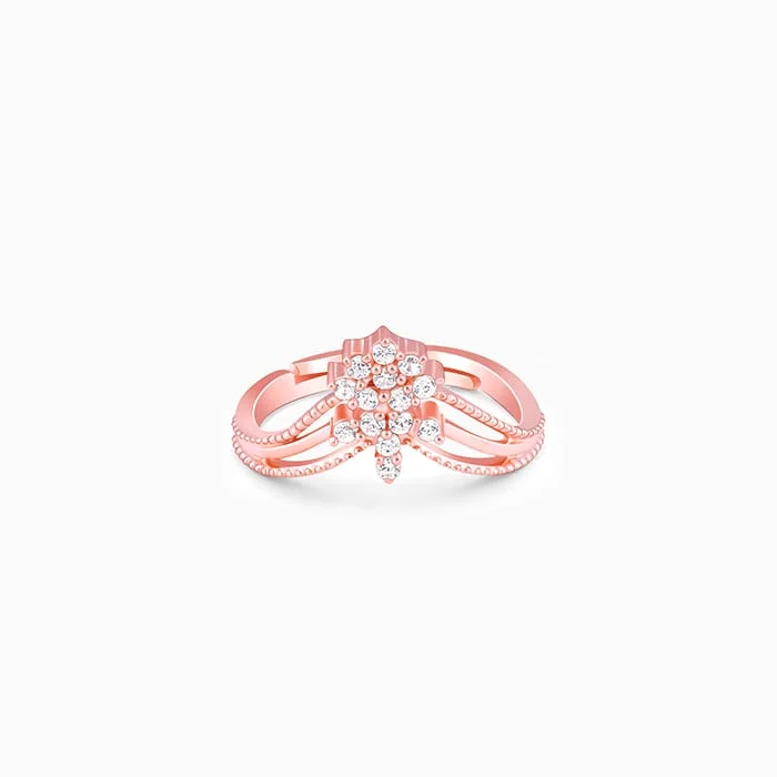 Chic Women's Rings for Fashion-Forward Looks-Rose Gold Fleur-De-lis Ring