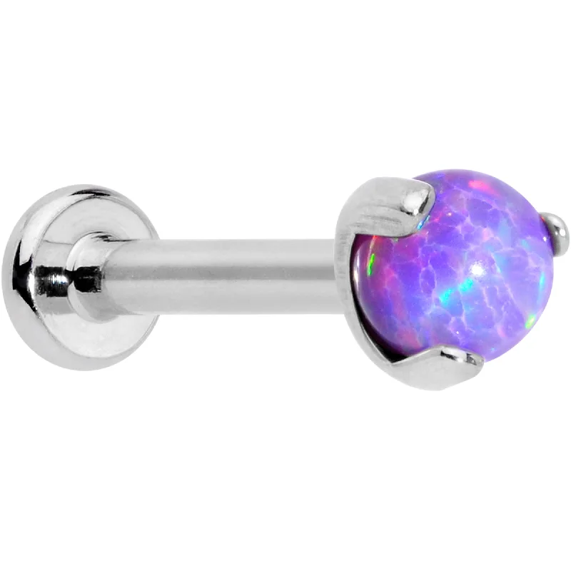 Timeless Lip Rings for Elegant Women16 Gauge 5/16 Purple Synth Opal ASTM F-136 Implant Grade Titanium Internal Thread Labret