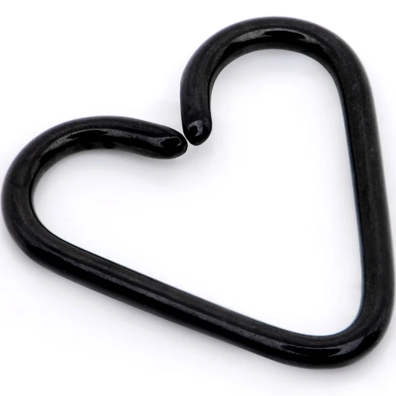 Women's Earrings – Elegant Designs for Every Personality--3/8 Annealed Black Anodized Titanium Heart Daith Cartilage Tragus Women's Earrings – Elegant Designs for Every Personality--3/8 Annealed Black Anodized Titanium Heart Daith Cartilage Tragus