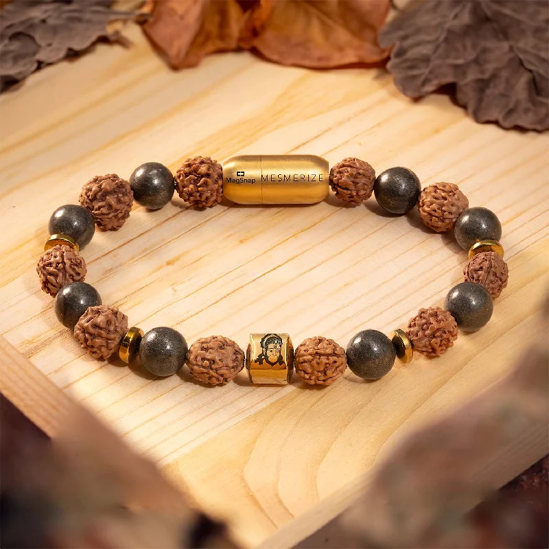 Leather and Metal Bracelets for Men-Spiritual Hanuman Natural Stone Bracelet with MagSnap2 Leather and Metal Bracelets for Men-Spiritual Hanuman Natural Stone Bracelet with MagSnap2