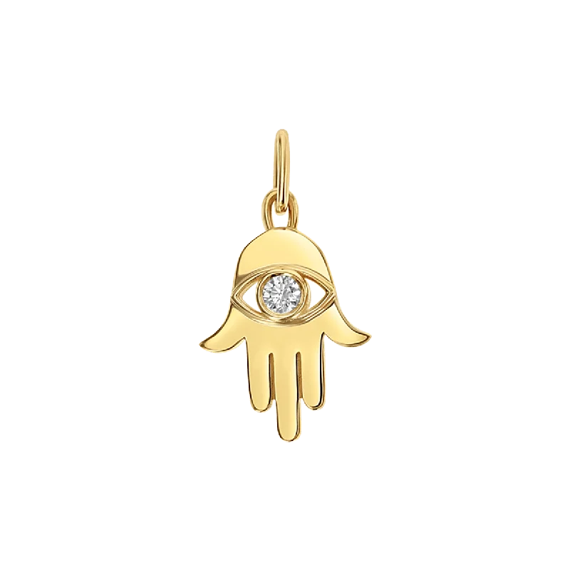 Shop Classic Women's  Necklaces & Pendants with a Modern Twist-Hamsa Diamond Eye Charm