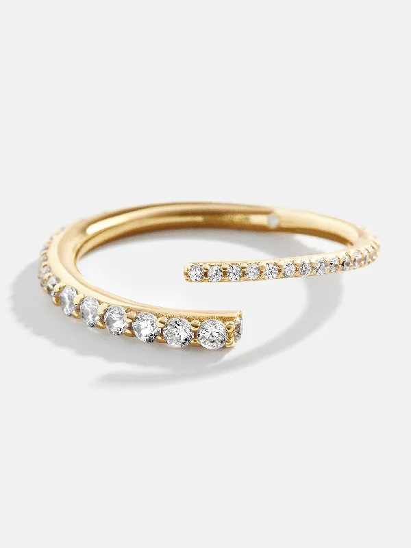 Chic Women's Rings for Fashion-Forward Looks-Nicole 18K Gold Ring - Gold/Pavé