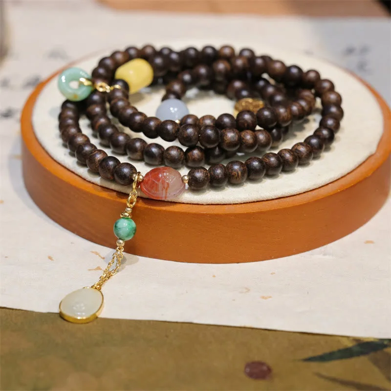 Bohemian Bracelets for Men-Buddha Stones 108 Mala Beads Brunei Agarwood Amber Red Agate Peace Buckle Jade Peace Bracelet Bohemian Bracelets for Men-Buddha Stones 108 Mala Beads Brunei Agarwood Amber Red Agate Peace Buckle Jade Peace Bracelet