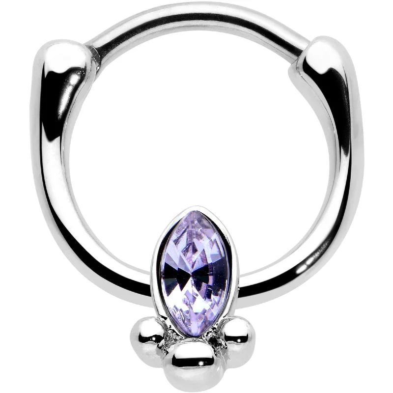 Women's Earrings – Elegant Designs for Every Personality--16 Gauge 5/16 Purple Gem Deco Oval Cartilage Clicker