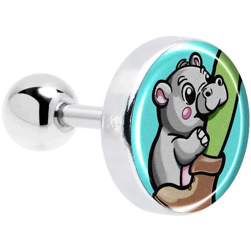 Women's Earrings – Elegant Designs for Every Personality--16 Gauge 1/4 Cute Biting Baby Hippo Cartilage Tragus Earring Women's Earrings – Elegant Designs for Every Personality--16 Gauge 1/4 Cute Biting Baby Hippo Cartilage Tragus Earring
