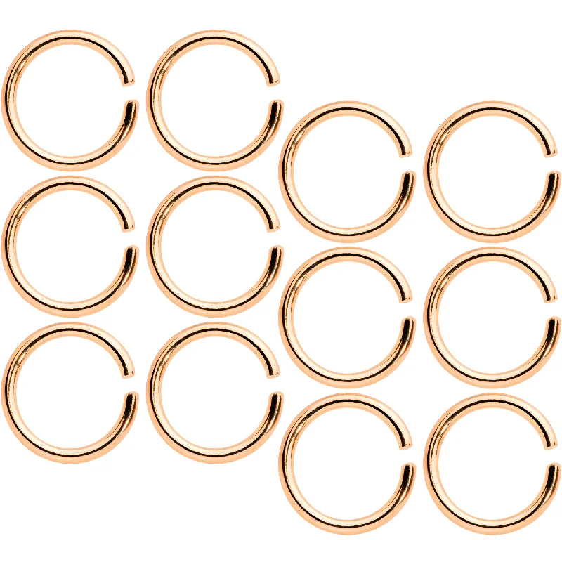 Customizable Lip Rings for Individual Style16 Gauge 5/16 Rose Gold Tone Seamless Cartilage Ring Set of 12