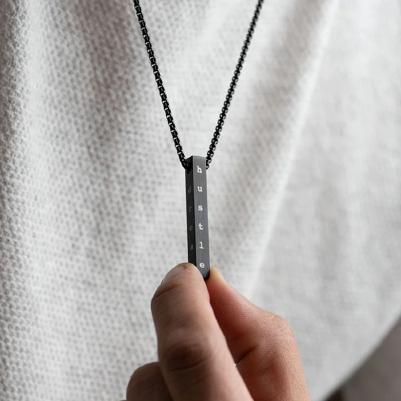 Exclusive Men's Necklaces & Pendants for the Modern Gentleman-Motivational Bar Necklace Exclusive Men's Necklaces & Pendants for the Modern Gentleman-Motivational Bar Necklace