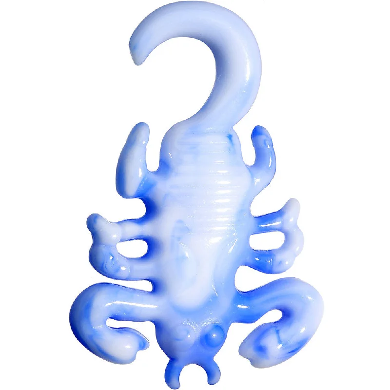Women's Earrings – Elegant Designs for Every Personality--4 Gauge Blue White Acrylic Scorpion Hanger Plug