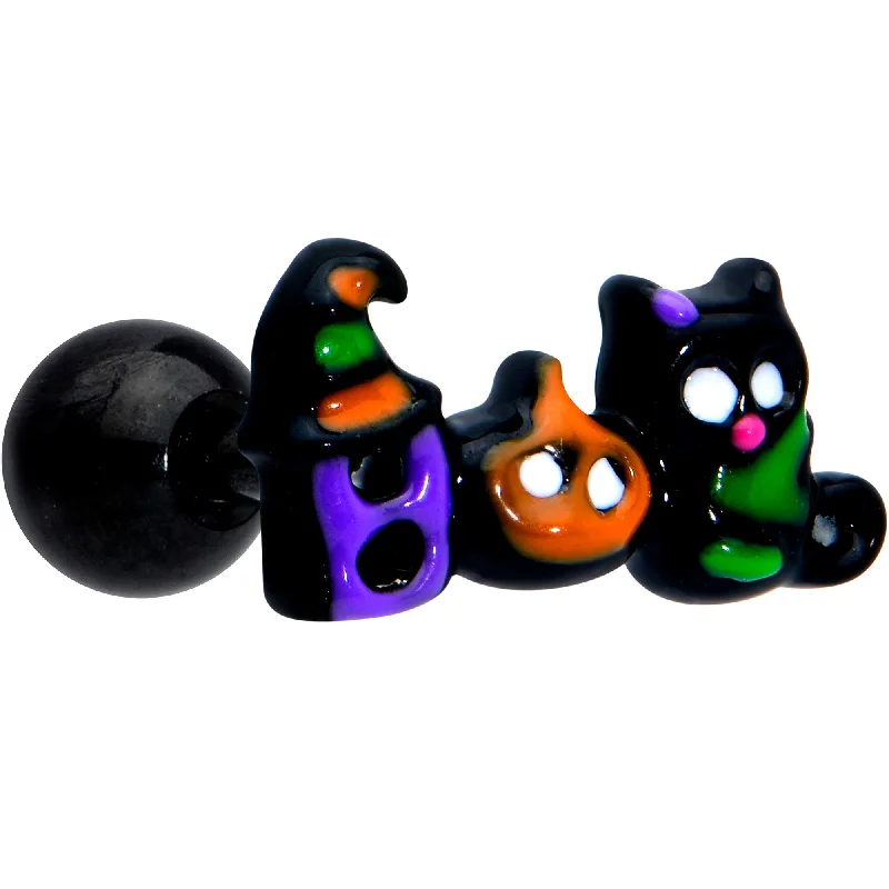 Women's Earrings – Elegant Designs for Every Personality--16 Gauge 1/4 Black Boo Party Halloween Cartilage Tragus Earring Women's Earrings – Elegant Designs for Every Personality--16 Gauge 1/4 Black Boo Party Halloween Cartilage Tragus Earring