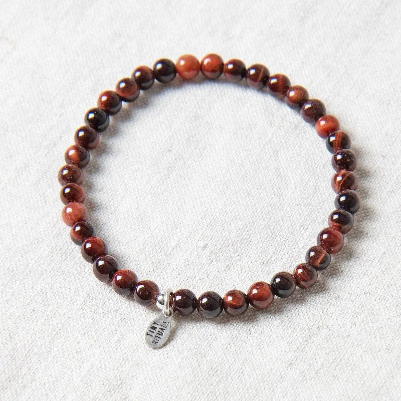 Personalized Bracelets and Bangles for Women-Red Tiger Eye Energy Bracelet