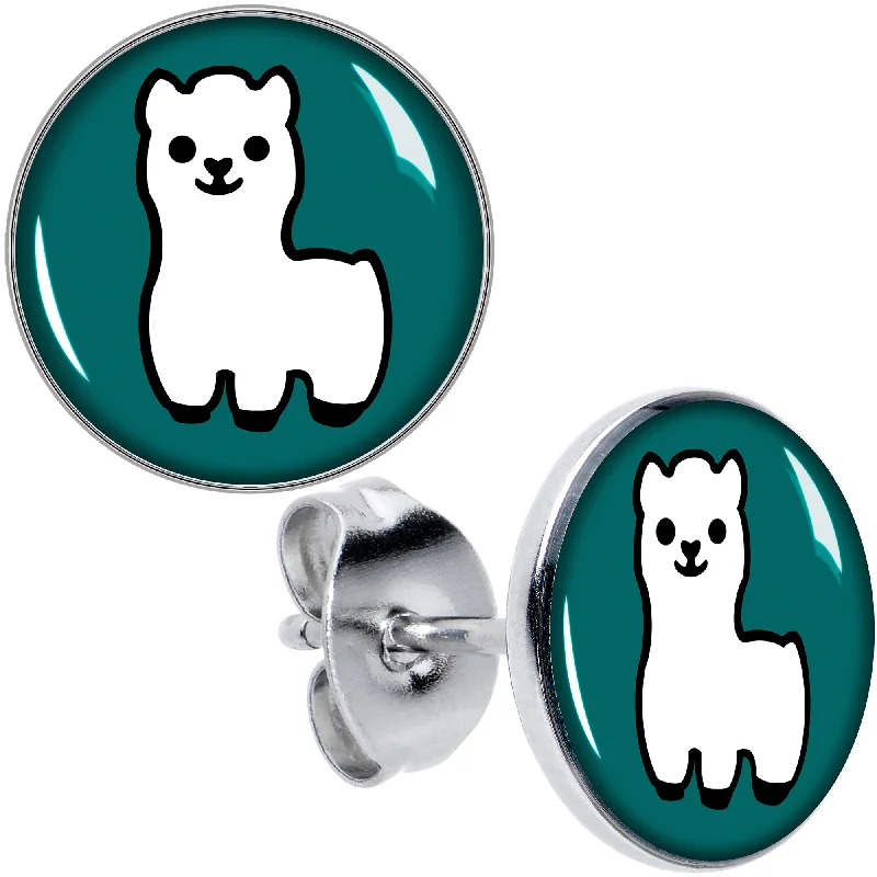 Women's Earrings – Elegant Designs for Every Personality--White Llama Stud Earrings
