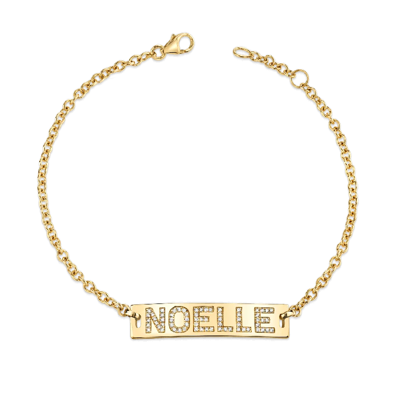 Luxury Bracelets for Men-Custom Diamond Name ID  Bracelet