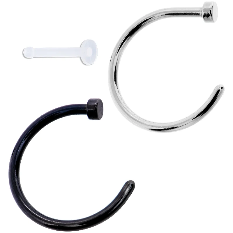 Nose Rings for Classic Fashion with Modern Appeal -18 Gauge 3/8 Pack Set of 3 Assorted Stainless Steel Nose Hoop Rings Nose Rings for Classic Fashion with Modern Appeal -18 Gauge 3/8 Pack Set of 3 Assorted Stainless Steel Nose Hoop Rings
