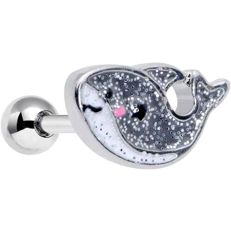 Women's Earrings – Elegant Designs for Every Personality--16 Gauge 1/4 Sweet Smiling Whale Cartilage Tragus Earring Women's Earrings – Elegant Designs for Every Personality--16 Gauge 1/4 Sweet Smiling Whale Cartilage Tragus Earring