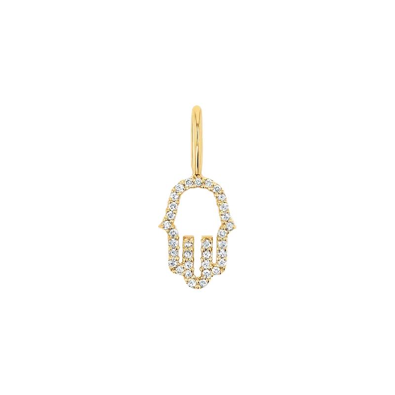Shop Classic Women's  Necklaces & Pendants with a Modern Twist-Petit Hamsa Diamond Charm