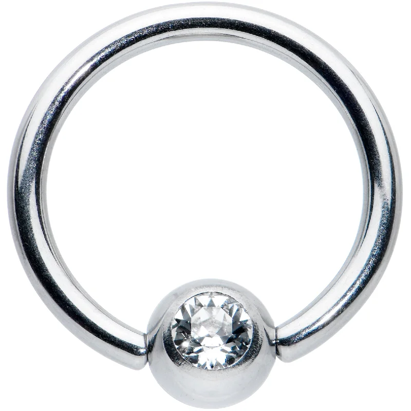 Lip Rings with Unique Design Features14 Gauge 1/2 Clear Gem BCR Captive Bead Ring