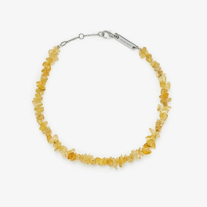 Unique Anklets for Individual Style-Citrine Gemstone Chip Anklet