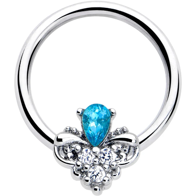 Women's Earrings – Elegant Designs for Every Personality--16 Gauge 3/8 Blue Gem Style Simplicity BCR Captive Ring Women's Earrings – Elegant Designs for Every Personality--16 Gauge 3/8 Blue Gem Style Simplicity BCR Captive Ring