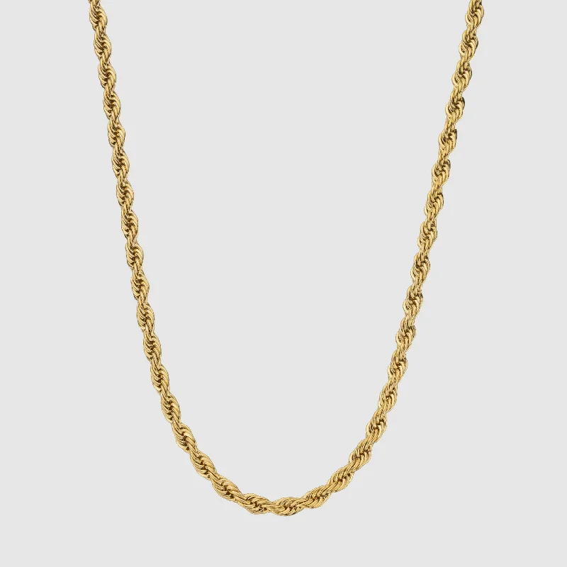 Exclusive Men's Necklaces & Pendants for the Modern Gentleman-Rope (Gold) 5mm