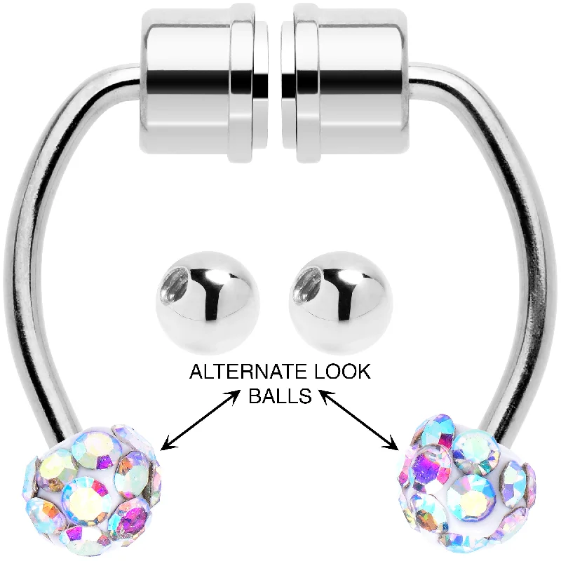Simple and Comfortable Nose Rings -Aurora Gem Magnetic Septum Ring Horseshoe Non-Pierced Fake Nose Ring Set Simple and Comfortable Nose Rings -Aurora Gem Magnetic Septum Ring Horseshoe Non-Pierced Fake Nose Ring Set