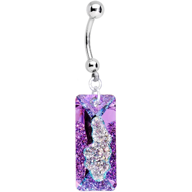 Stylish Belly Rings for Elegant Looks -Vitrail Druzy Belly Ring Created with Crystals Stylish Belly Rings for Elegant Looks -Vitrail Druzy Belly Ring Created with Crystals
