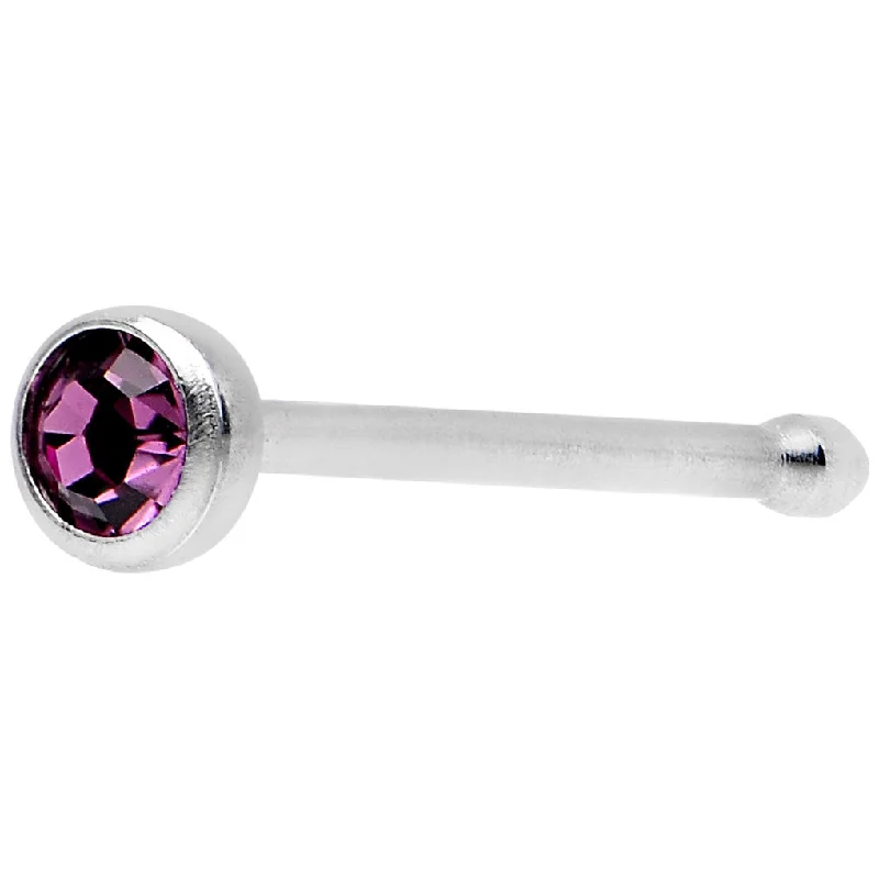 Nose Rings for New Piercings -22 Gauge Press Fit Amethyst Purple Gem Stainless Steel Nose Bone Nose Rings for New Piercings -22 Gauge Press Fit Amethyst Purple Gem Stainless Steel Nose Bone