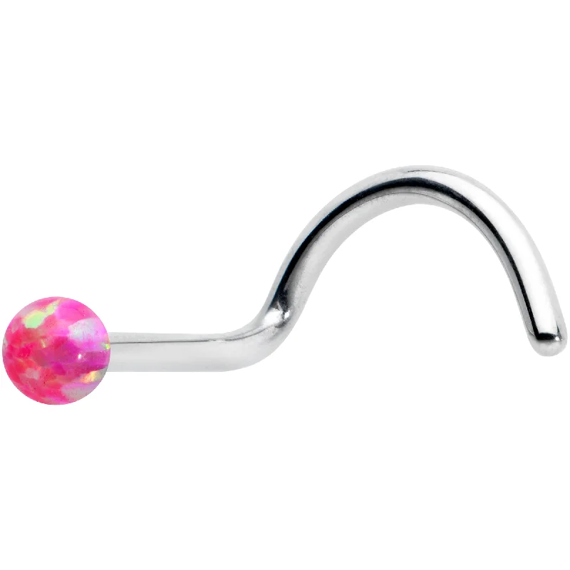 Nose Rings with Green Stones -20 Gauge 1/4 Pink Synth Opal G23 Titanium Threadless Left Nose Screw Nose Rings with Green Stones -20 Gauge 1/4 Pink Synth Opal G23 Titanium Threadless Left Nose Screw