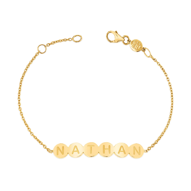 Men's Bracelets for Outdoor Style-Bubble Round Engravable ID Bracelet