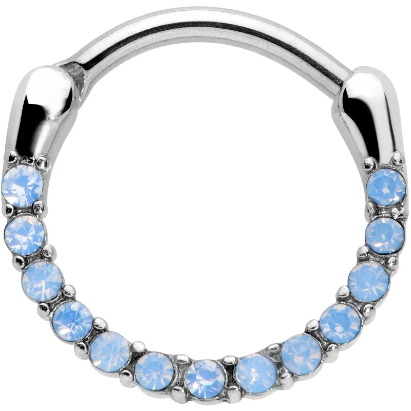 Women's Earrings – Elegant Designs for Every Personality--16 Gauge 3/8 Light Blue Gem Paved Cartilage Clicker