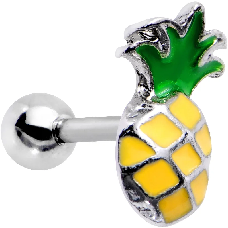 Women's Earrings – Elegant Designs for Every Personality--16 Gauge 1/4 Steel Yellow Green Pineapple Tragus Cartilage Earring Women's Earrings – Elegant Designs for Every Personality--16 Gauge 1/4 Steel Yellow Green Pineapple Tragus Cartilage Earring