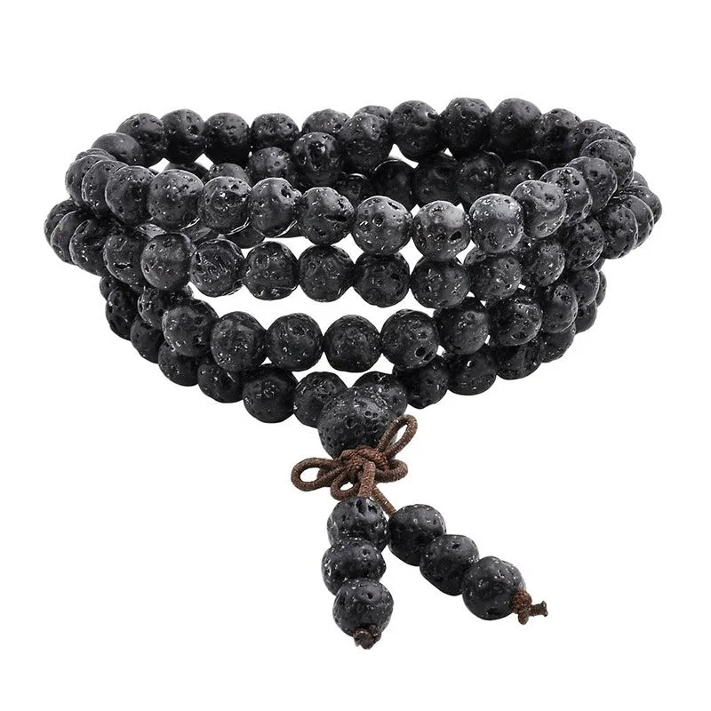 Trendy Charm Bracelets for Men-Buddha Stones Natural Lava Rock 108 Beads Protection Bracelet Trendy Charm Bracelets for Men-Buddha Stones Natural Lava Rock 108 Beads Protection Bracelet