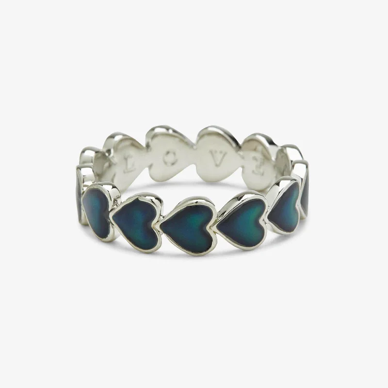 Chic Women's Rings for Fashion-Forward Looks-Mood Love Hearts Band Ring