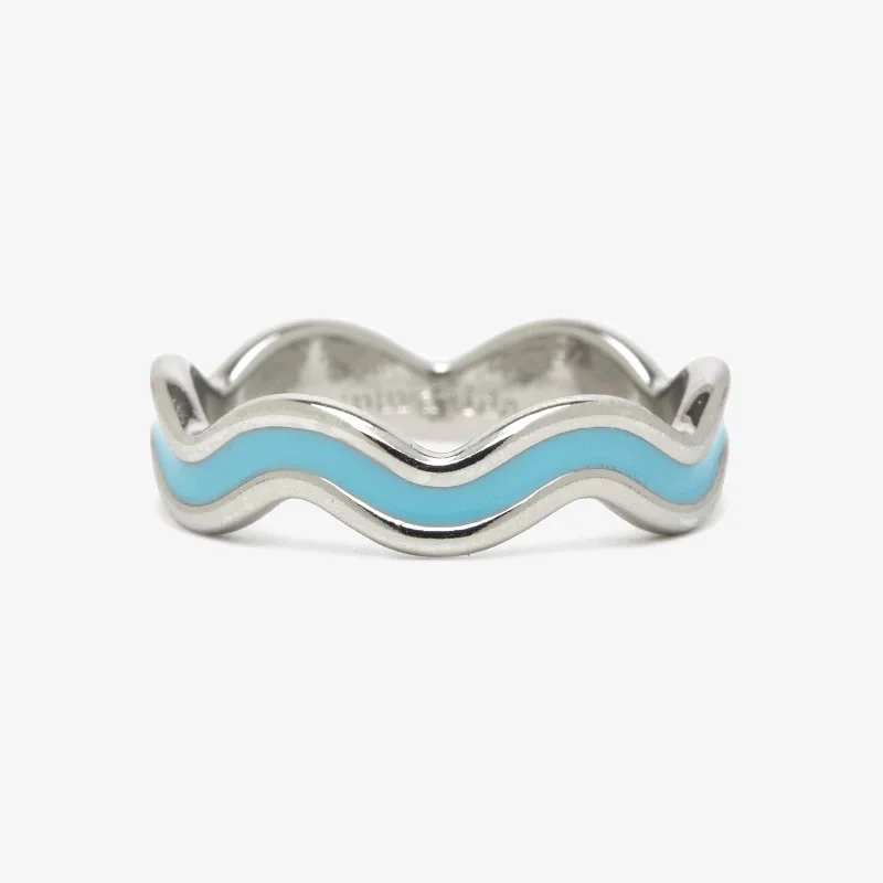 Chic Women's Rings for Fashion-Forward Looks-Surfrider Enamel Wiggle Ring