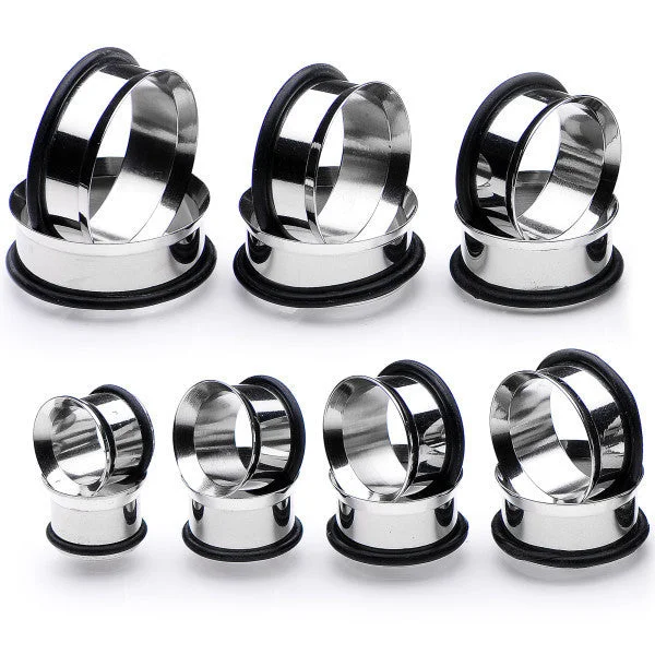 Women's Earrings – Elegant Designs for Every Personality--1/2 inch to 1 inch Seven Piece Steel Ear Stretching Tunnel Kit Set of 2