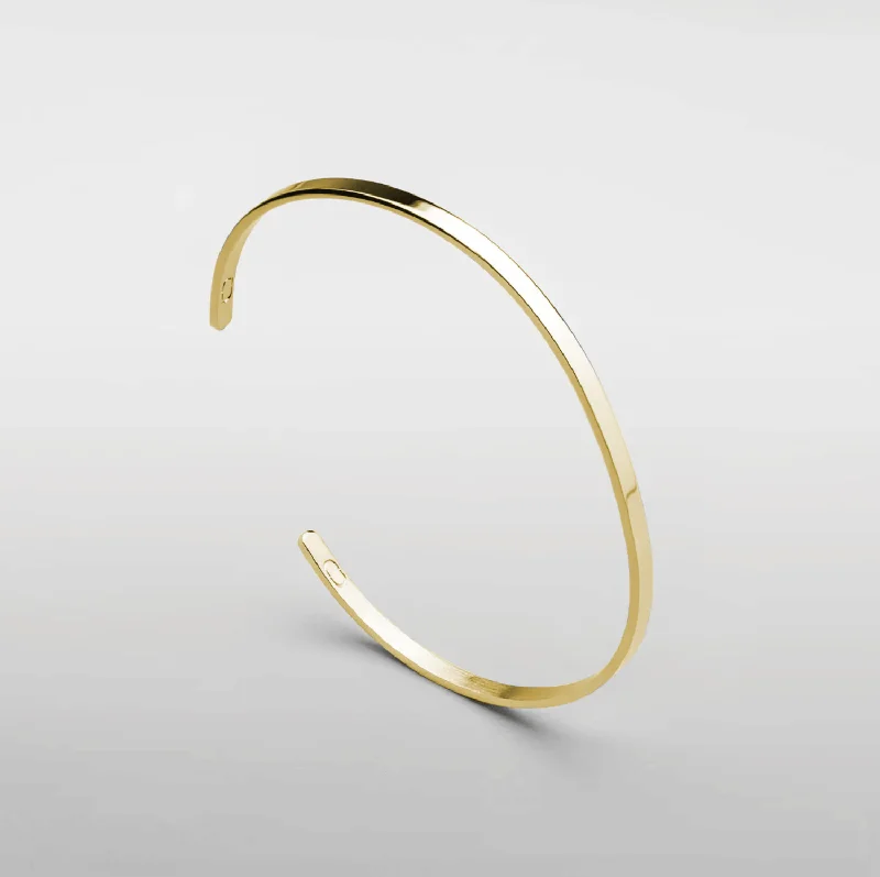 Cool Men's Beaded Cuff Bracelets-Classic Cuff 3mm (Gold)