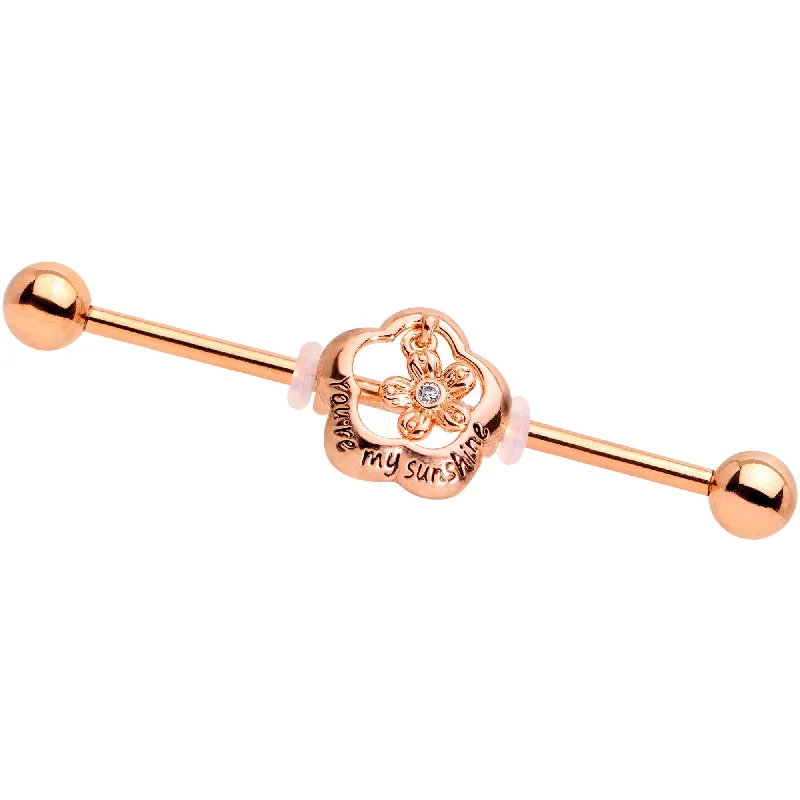 Women's Earrings – Elegant Designs for Every Personality--Clear Gem Sunshine Rose Gold Anodized Straight Industrial Barbell 38mm Women's Earrings – Elegant Designs for Every Personality--Clear Gem Sunshine Rose Gold Anodized Straight Industrial Barbell 38mm