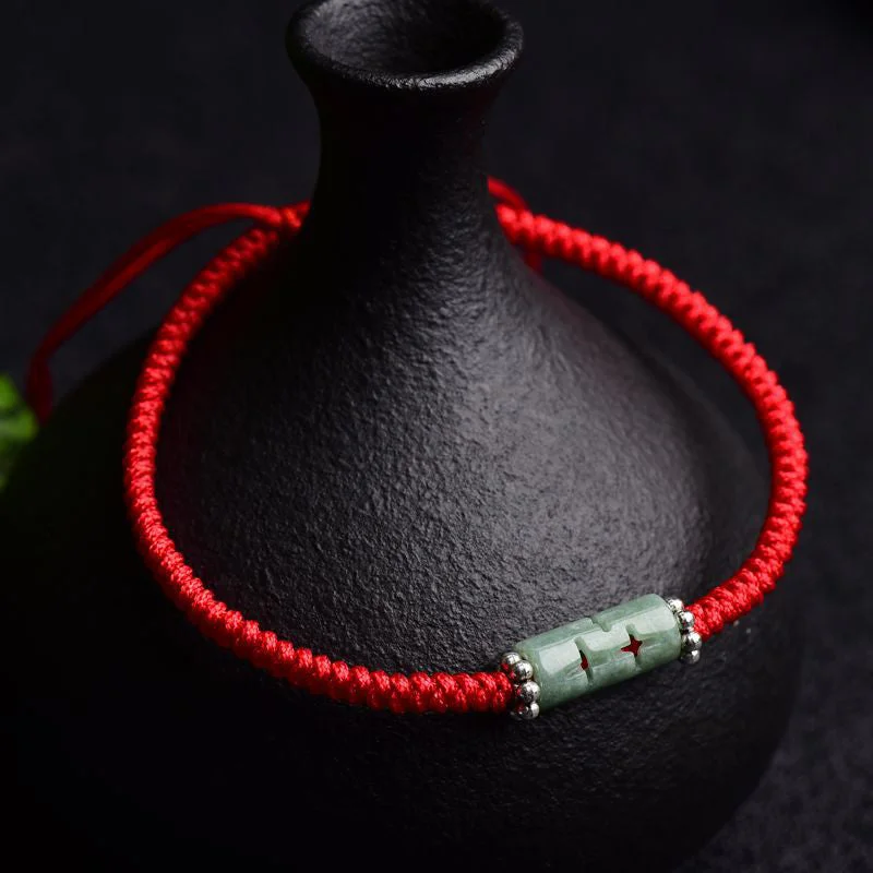 Personalized Leather Bracelets for Men-Buddha Stones Natural Jade Companion Lucky Red String Bracelet Personalized Leather Bracelets for Men-Buddha Stones Natural Jade Companion Lucky Red String Bracelet