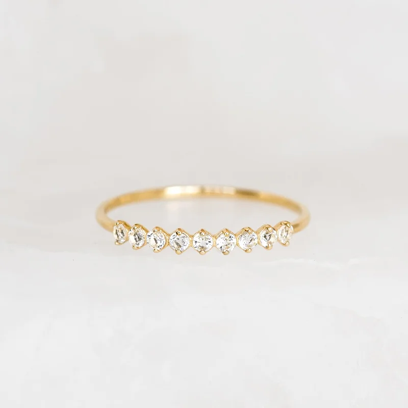 Chic Women's Rings for Fashion-Forward Looks-April Birthstone Ring 14k Gold - White Topaz Chic Women's Rings for Fashion-Forward Looks-April Birthstone Ring 14k Gold - White Topaz