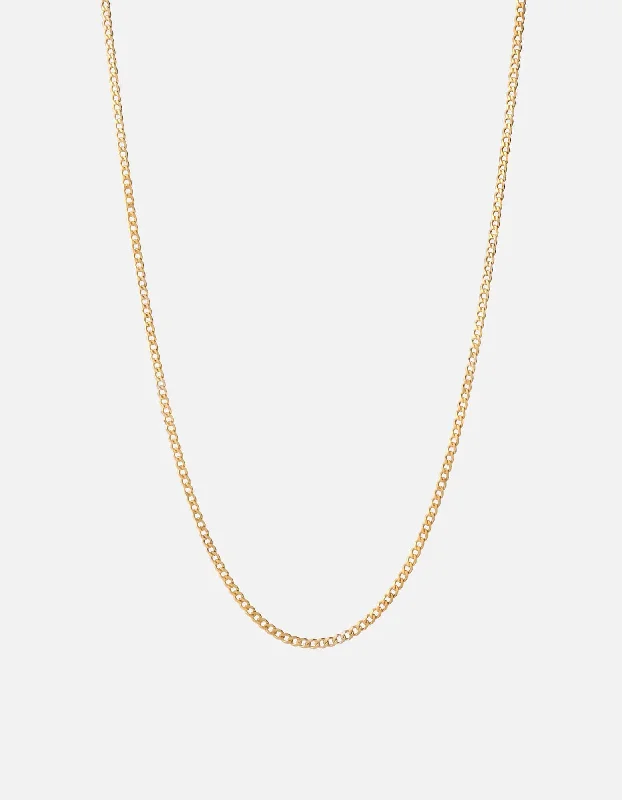 Exclusive Men's Necklaces & Pendants for the Modern Gentleman-3mm Cuban Chain Necklace, Gold Exclusive Men's Necklaces & Pendants for the Modern Gentleman-3mm Cuban Chain Necklace, Gold