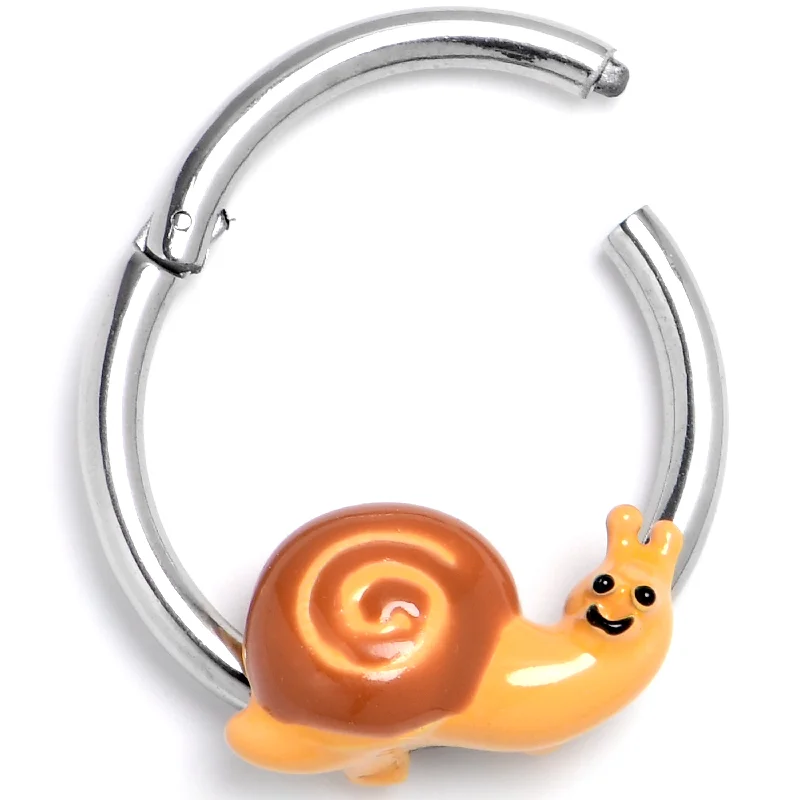 Women's Earrings – Elegant Designs for Every Personality--16 Gauge 3/8 Cottagecore Snail Hinged Segment Ring Women's Earrings – Elegant Designs for Every Personality--16 Gauge 3/8 Cottagecore Snail Hinged Segment Ring