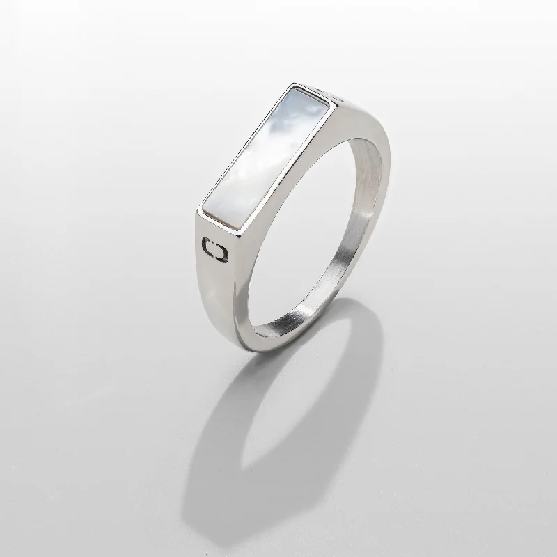 Top Men's Rings – Crafted for Every Style White Rectangle Stone Signet Ring (Silver) Top Men's Rings – Crafted for Every Style White Rectangle Stone Signet Ring (Silver)