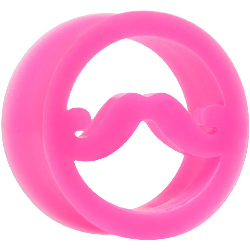 Women's Earrings – Elegant Designs for Every Personality--7/8 Pink Silicone Dapper Mustache Tunnel Plug Women's Earrings – Elegant Designs for Every Personality--7/8 Pink Silicone Dapper Mustache Tunnel Plug