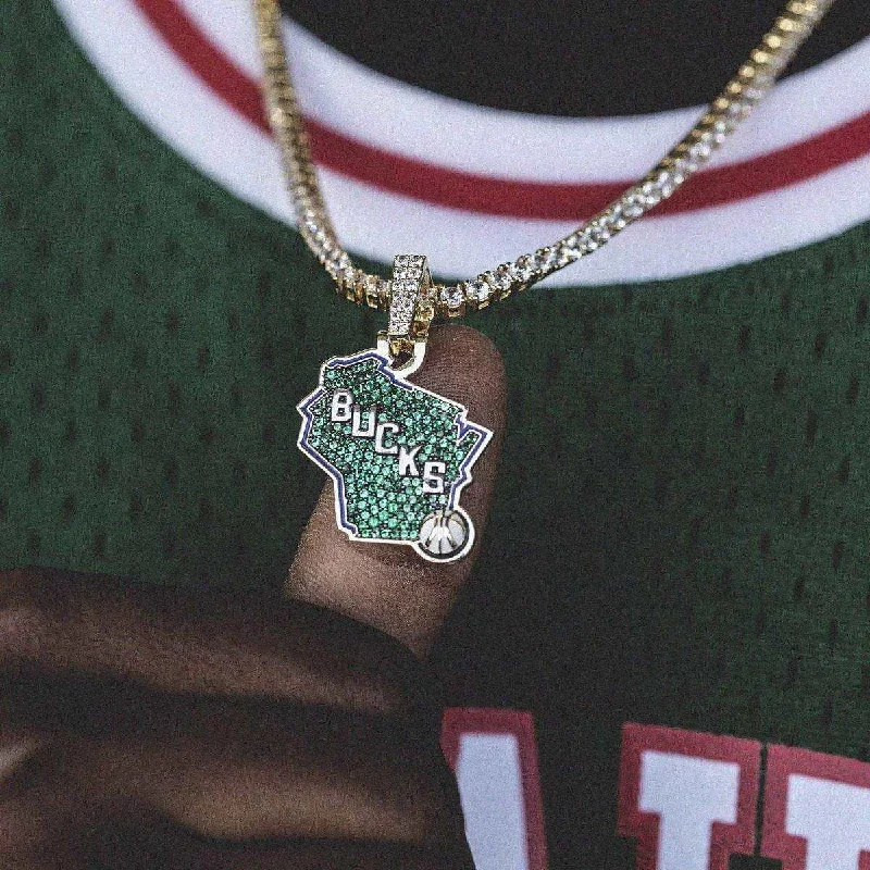 Exclusive Men's Necklaces & Pendants for the Modern Gentleman-Milwaukee Bucks Official NBA Logo Pendant Exclusive Men's Necklaces & Pendants for the Modern Gentleman-Milwaukee Bucks Official NBA Logo Pendant