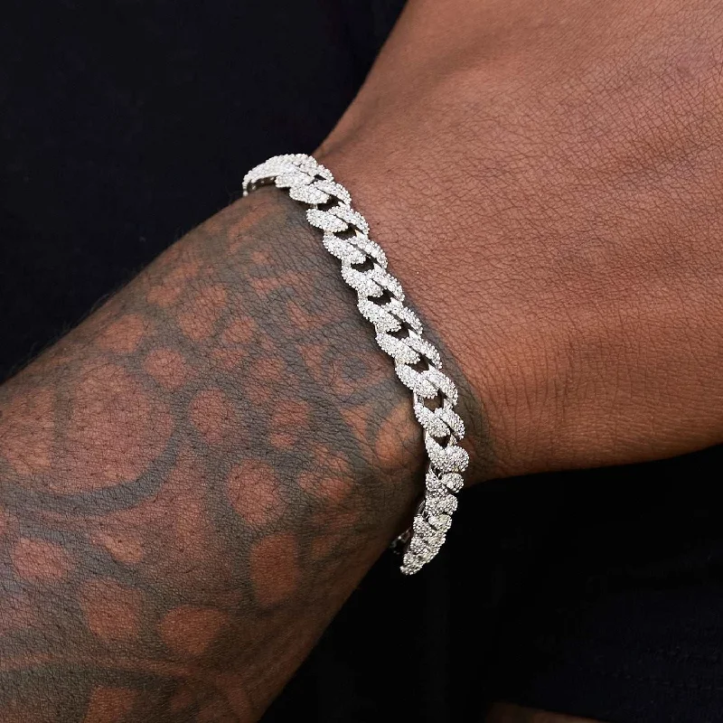 Personalized Bead Bracelets for Men-GLD Link Bracelet in White Gold - 8.5mm